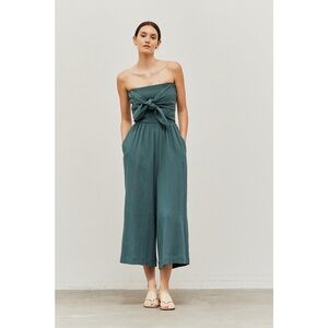 NWOT Grade and Gather Front Tie Jumpsuit size small